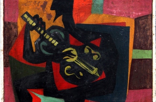 Henryk Płóciennik, Jazz, ok. 1960, olej, płótno 50 x 62 cm 